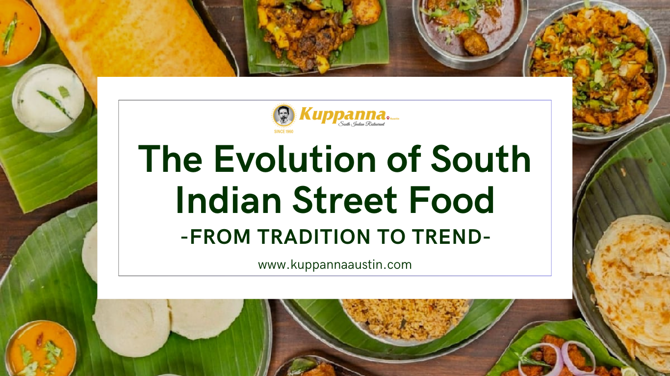 Image with traditional South Indian street food transformed into trendy culinary delights.